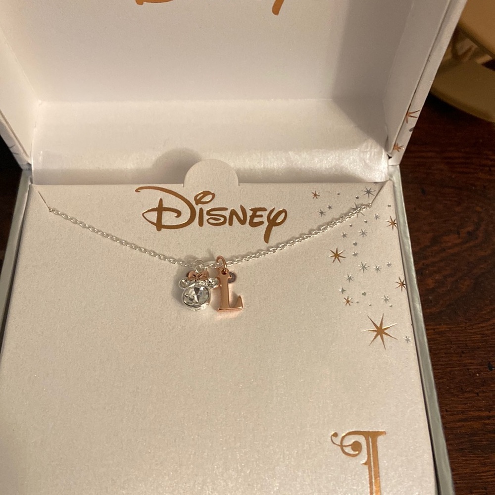 Holiday gift Love, Disney, Minnie L necklace
